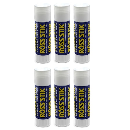 Ross Stik Washable Glue Stick, Jumbo, 1.4 oz., PK6 RSS95500